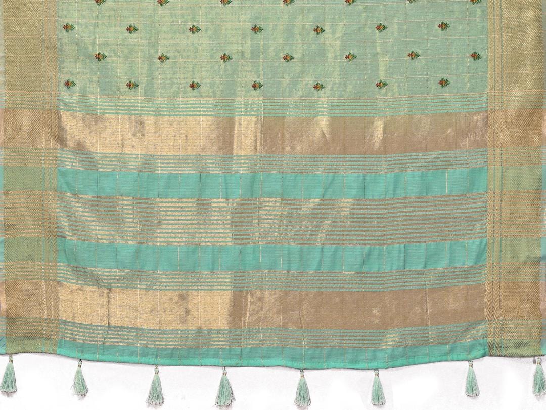 Ethnic Motifs Zari Woven Design Banarasi Saree