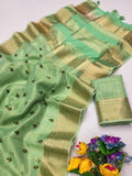 Ethnic Motifs Zari Woven Design Banarasi Saree
