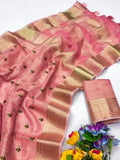Ethnic Motifs Zari Woven Design Banarasi Saree