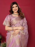 Ethnic Motifs Zari Woven Design Banarasi Saree