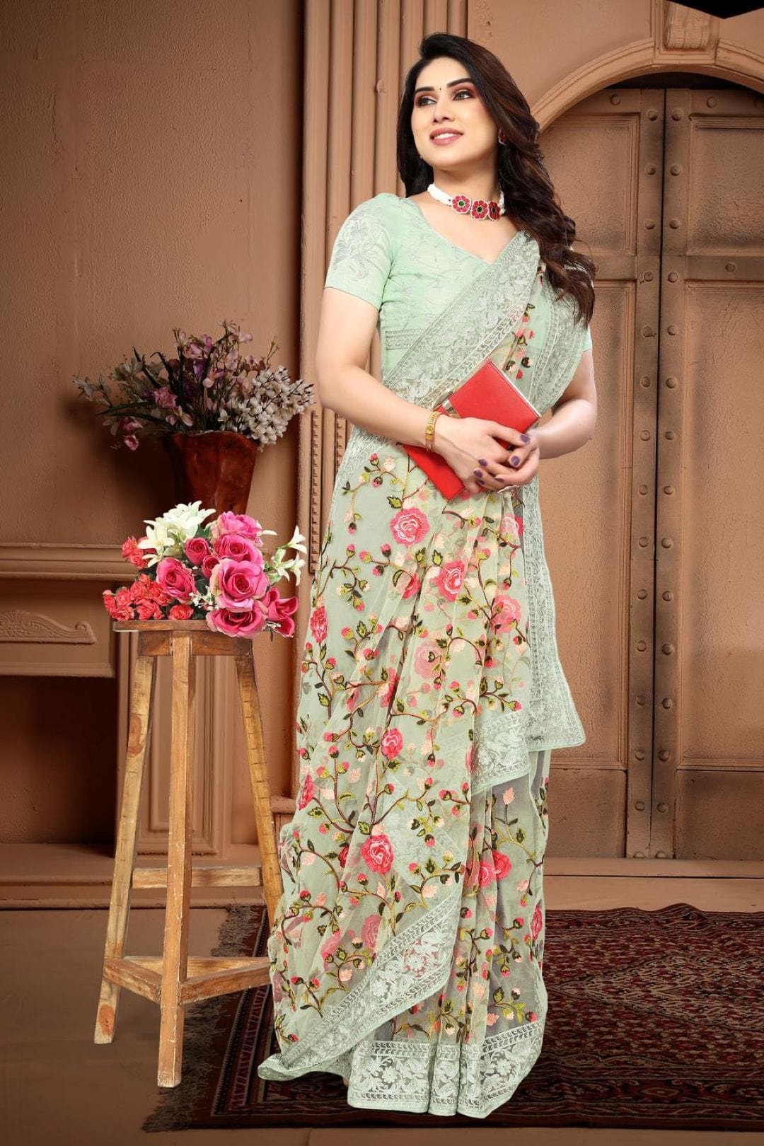 Ethnic Motifs Zari Woven Design Banarasi Saree