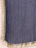 Varanga Women Navy Blue Floral Printed V-Neck Anarkali Kurta Paired With Dupatta
