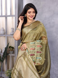 Ethnic Motifs Zari Woven Design Banarasi Saree