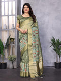 Ethnic Motifs Zari Woven Design Banarasi Saree