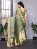 Ethnic Motifs Zari Woven Design Banarasi Saree