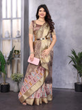 Ethnic Motifs Zari Woven Design Banarasi Saree