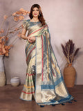 Ethnic Motifs Zari Woven Design Banarasi Saree