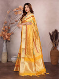 Ethnic Motifs Zari Woven Design Banarasi Saree