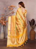 Ethnic Motifs Zari Woven Design Banarasi Saree