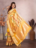 Ethnic Motifs Zari Woven Design Banarasi Saree