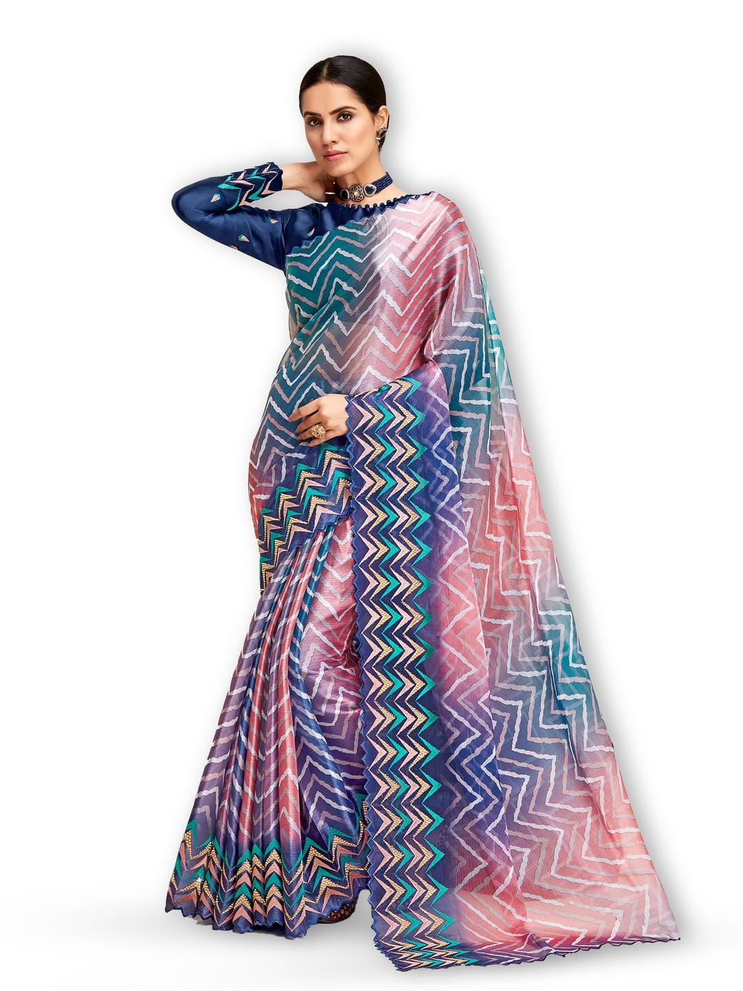 Ethnic Motifs Zari Woven Design Banarasi Saree