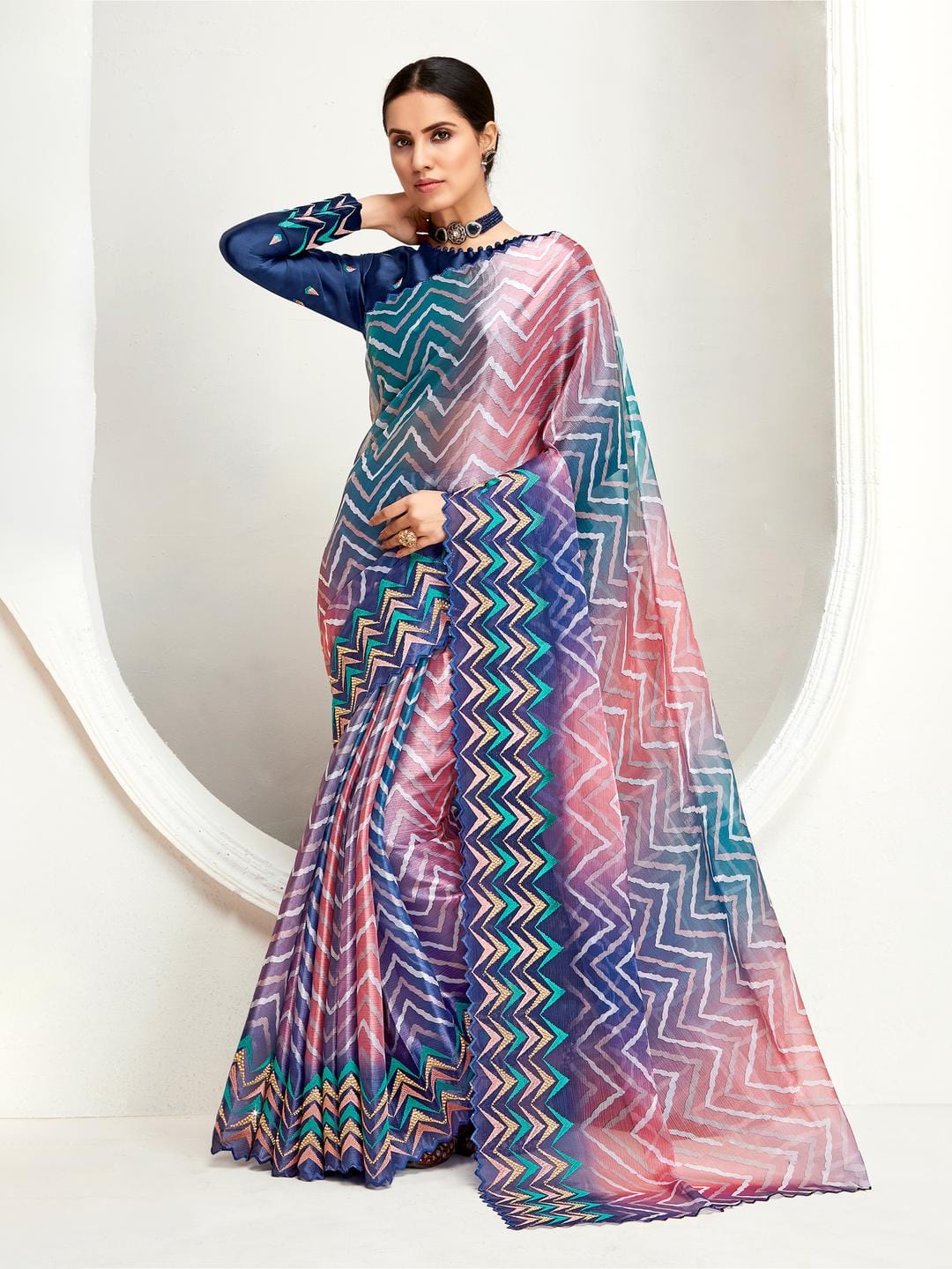 Ethnic Motifs Zari Woven Design Banarasi Saree