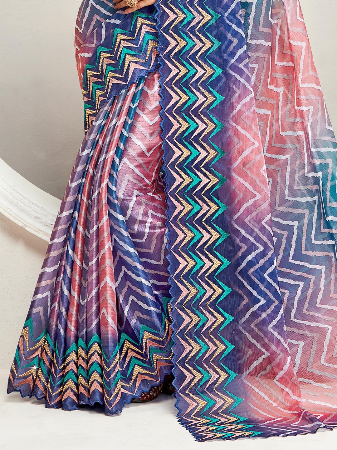 Ethnic Motifs Zari Woven Design Banarasi Saree