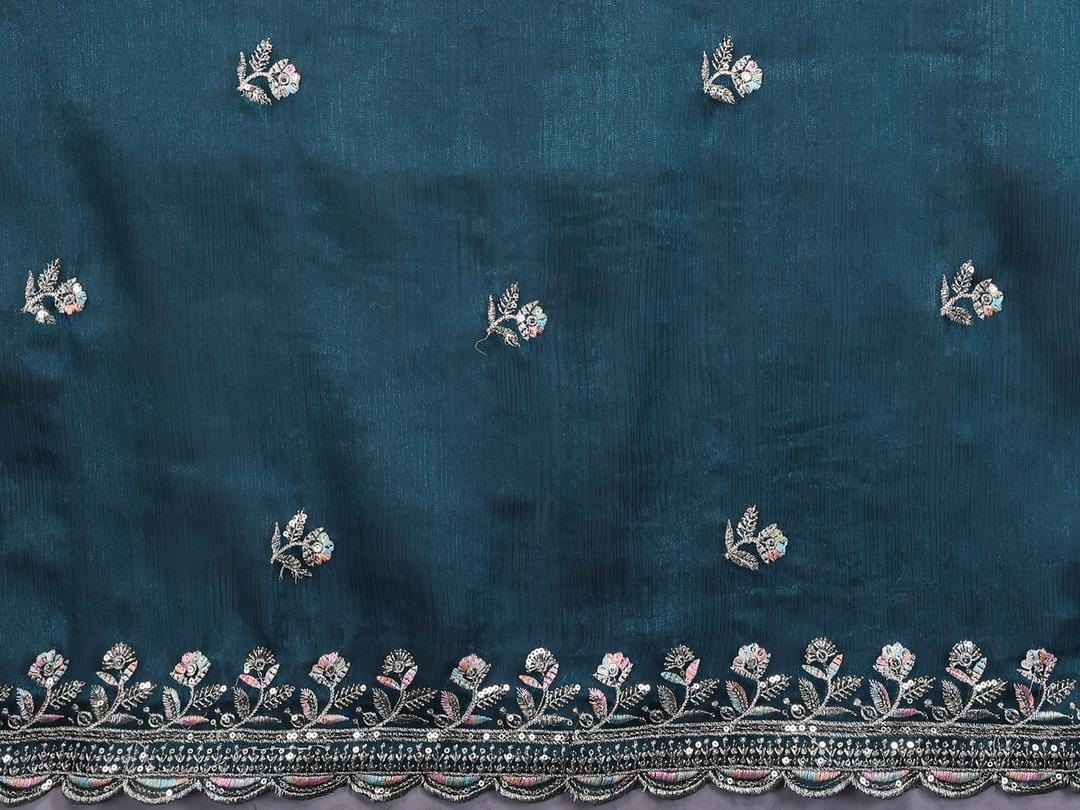 Ethnic Motifs Zari Woven Design Banarasi Saree