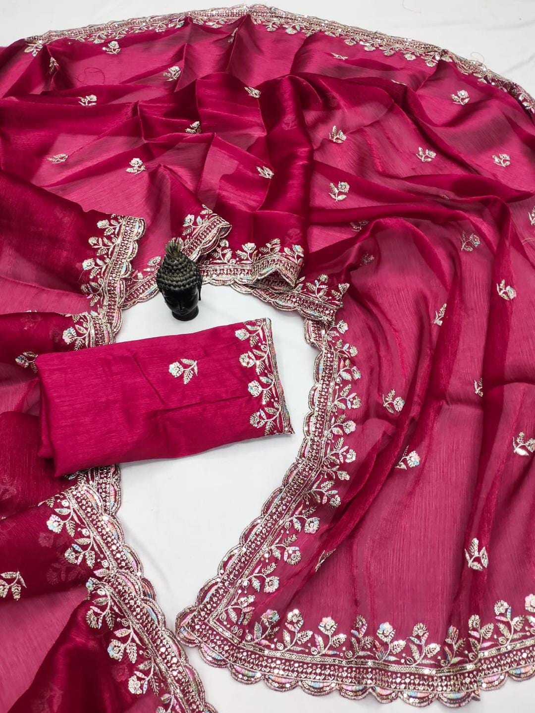 Ethnic Motifs Zari Woven Design Banarasi Saree