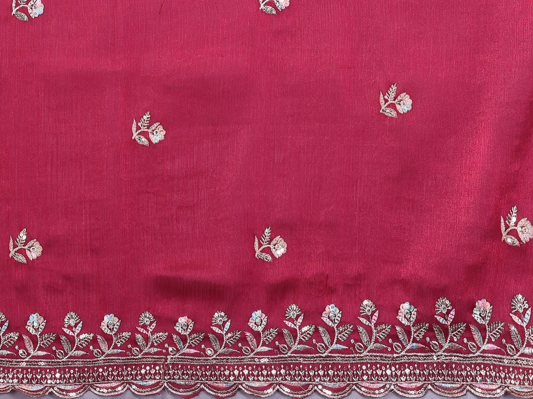 Ethnic Motifs Zari Woven Design Banarasi Saree