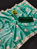 Ethnic Motifs Zari Woven Design Banarasi Saree