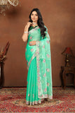 Ethnic Motifs Zari Woven Design Banarasi Saree