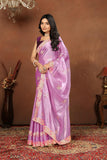 Ethnic Motifs Zari Woven Design Banarasi Saree