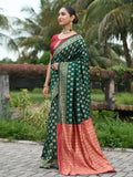 Varanga Women Woven Design Zari Silk Blend Banarasi Saree