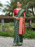 Varanga Women Woven Design Zari Silk Blend Banarasi Saree