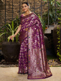 Varanga Women Woven Design Zari Silk Blend Banarasi Saree
