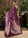 Varanga Women Woven Design Zari Silk Blend Banarasi Saree