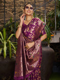 Varanga Women Woven Design Zari Silk Blend Banarasi Saree