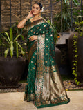 Varanga Women Woven Design Zari Silk Blend Banarasi Saree