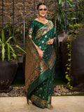 Varanga Women Woven Design Zari Silk Blend Banarasi Saree
