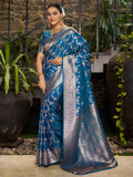 Varanga Women Woven Design Zari Silk Blend Banarasi Saree