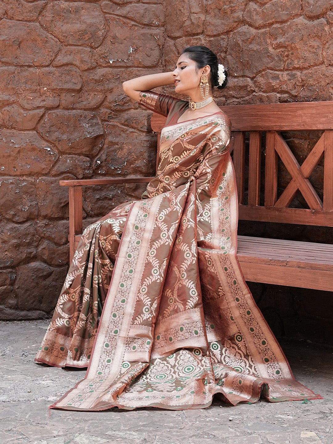 Varanga Multi Cotton Blend Banarasi Saree