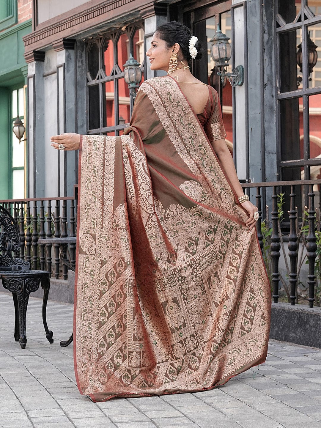 Varanga Multi Cotton Blend Banarasi Saree