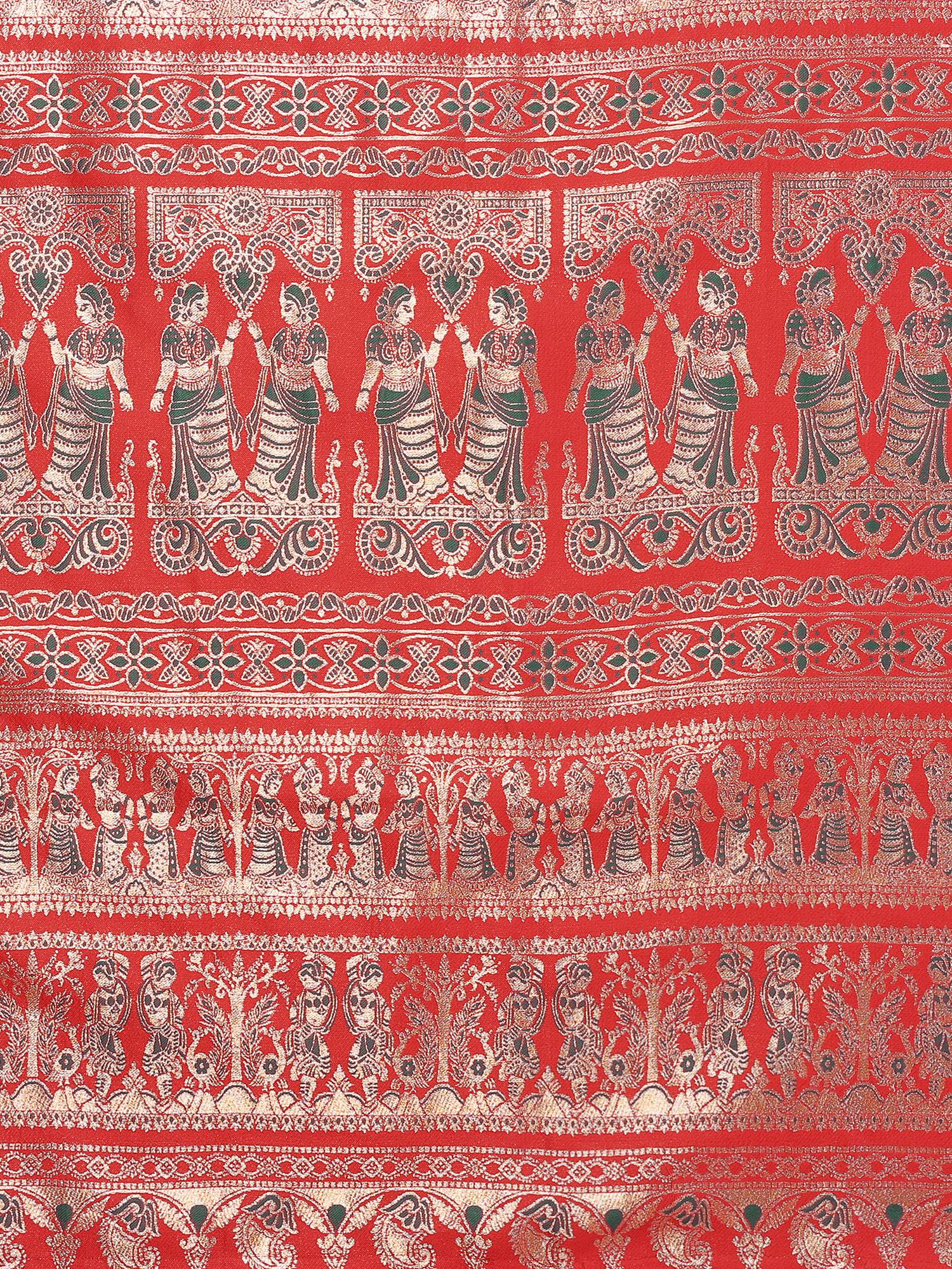 Varanga Women Banarasi Saree With Blouse Piece