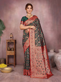 Varanga Women Banarasi Saree With Blouse Piece