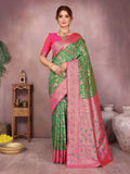 Varanga Women Banarasi Saree With Blouse Piece