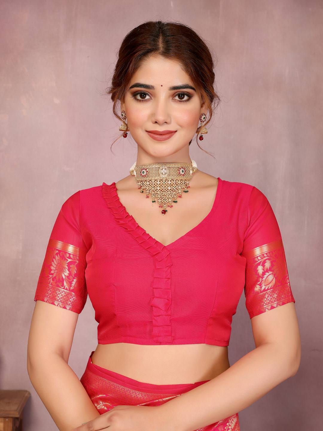 Varanga Women Banarasi Saree With Blouse Piece