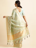 Ethnic Motifs Zari Woven Design Banarasi Saree