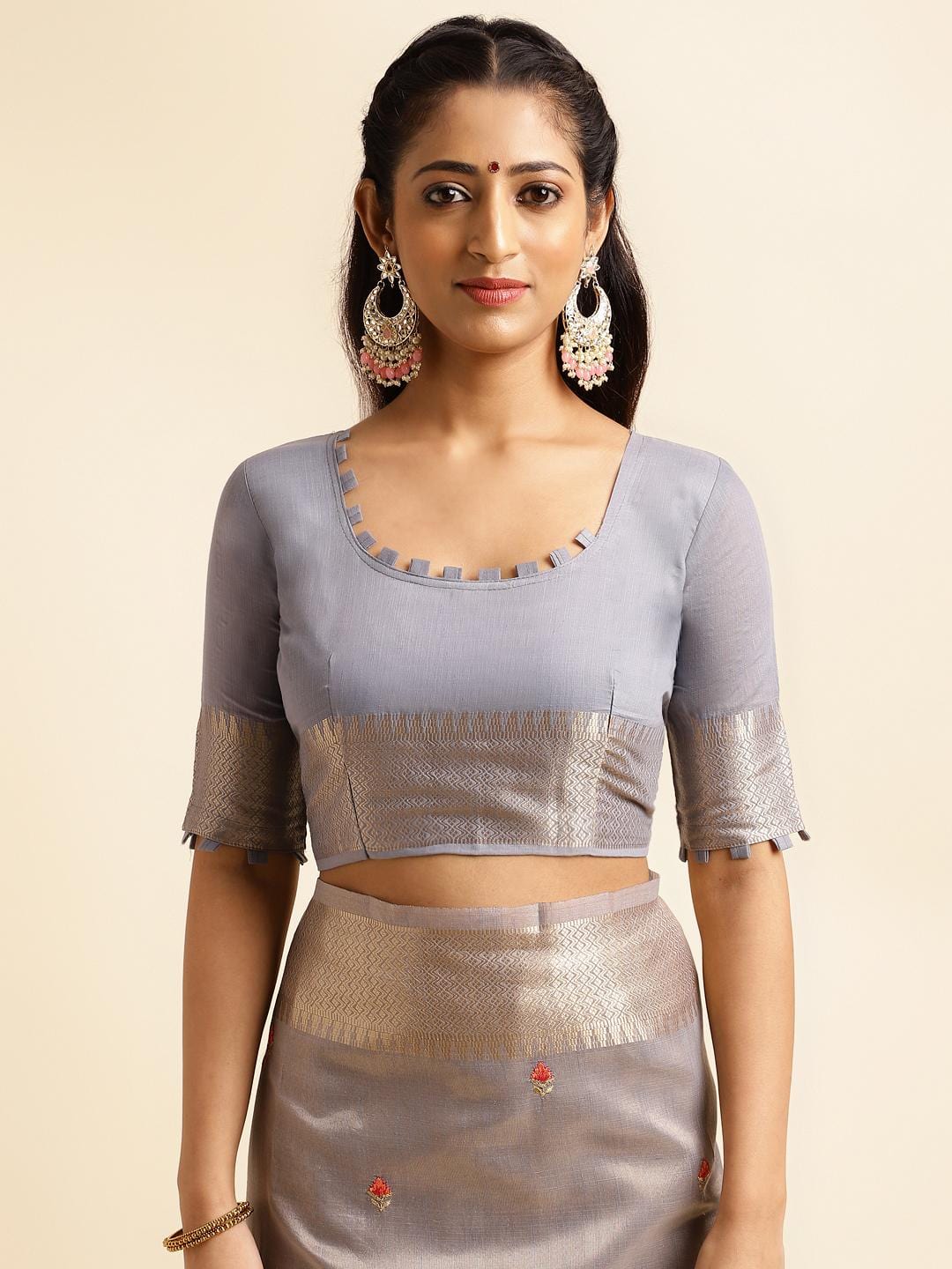 Ethnic Motifs Zari Woven Design Banarasi Saree