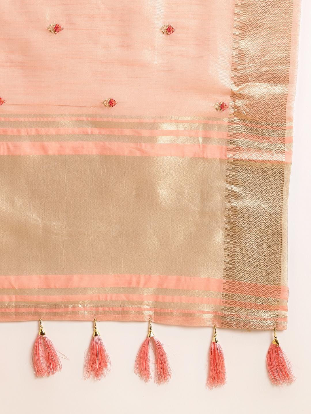 Ethnic Motifs Zari Woven Design Banarasi Saree