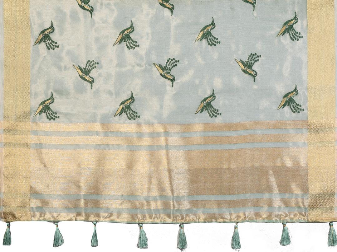 Ethnic Motifs Zari Woven Design Banarasi Saree