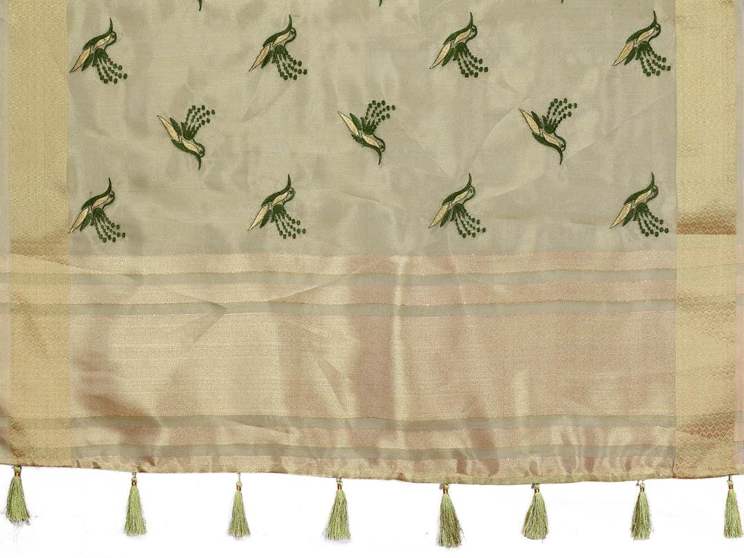 Ethnic Motifs Zari Woven Design Banarasi Saree