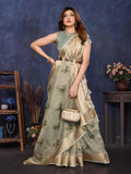 Ethnic Motifs Zari Woven Design Banarasi Saree