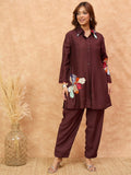 Varanga Women Co-Ord Set With Floral  Patch Work With Embellishment