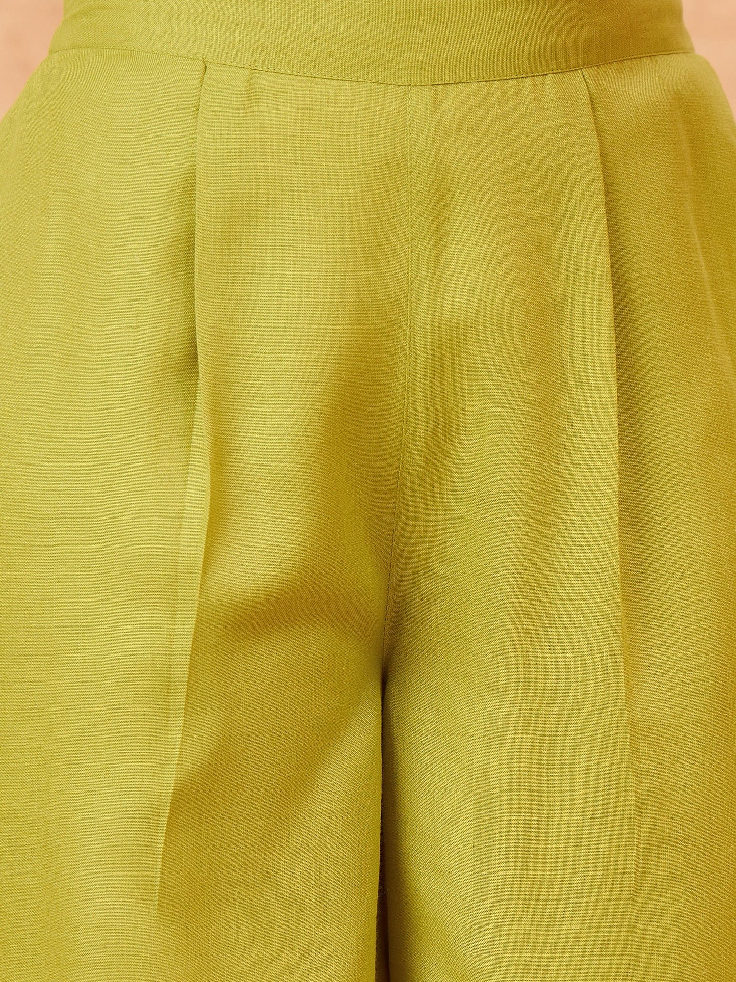 Varanga Women Solid Co Ords Set With A Drawstring Crop Shirt And Easy Fit Trouser . Simple , Sleek , Statement.