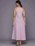 Varanga Women Lavender Gathered Dress With Detachable Gusset
