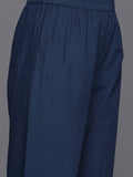 Varanga Women Blue Lace Embroidered Anarkali Kurta Paired With Net Sequined Dupatta