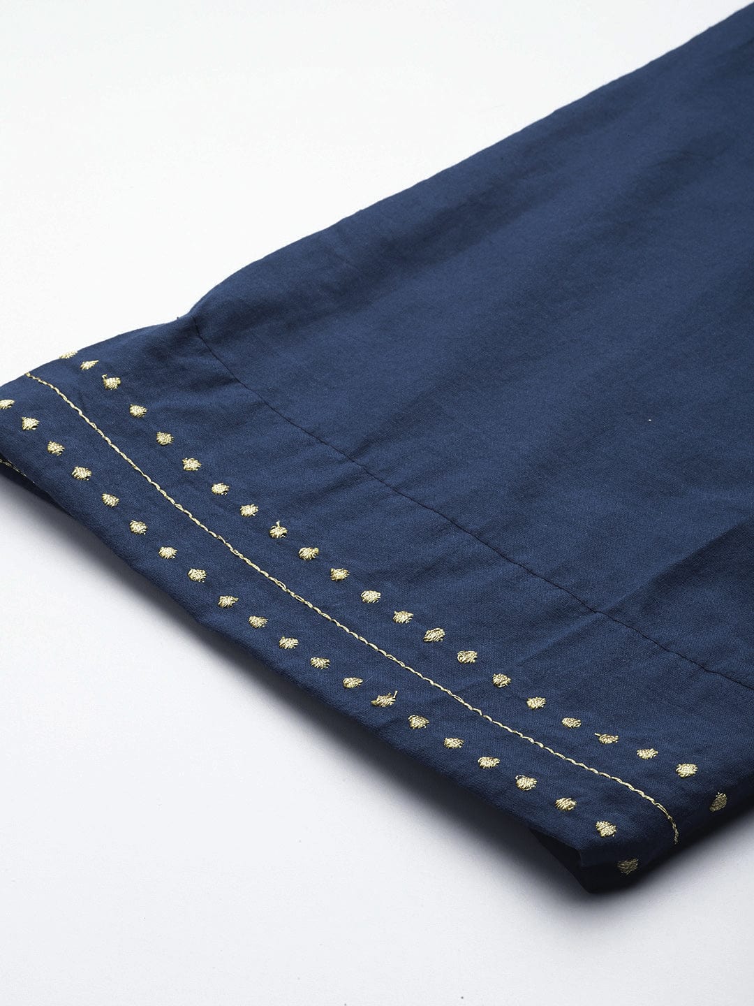 Varanga Women Blue Lace Embroidered Anarkali Kurta Paired With Net Sequined Dupatta