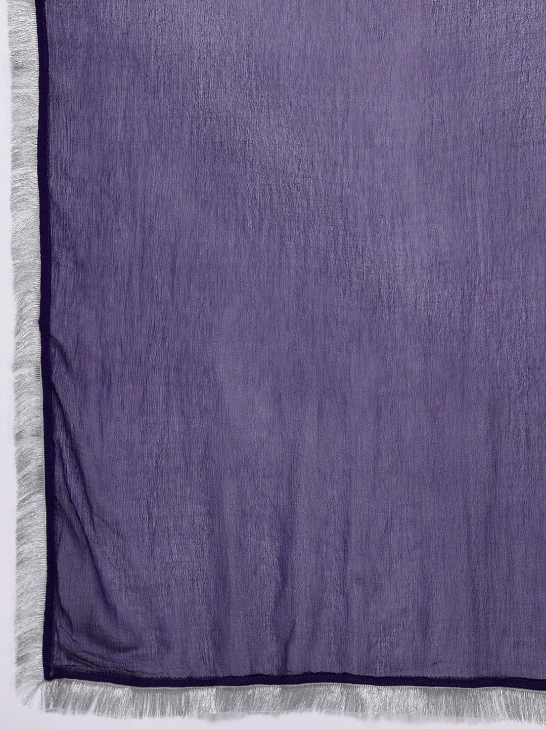 Varanga Women Purple V Scalloped Neck with Zari and Thread Embroidered Anarkali Kurta with Dupatta