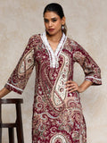 Varanga Women paisley printed three quarter sleeve Kurta